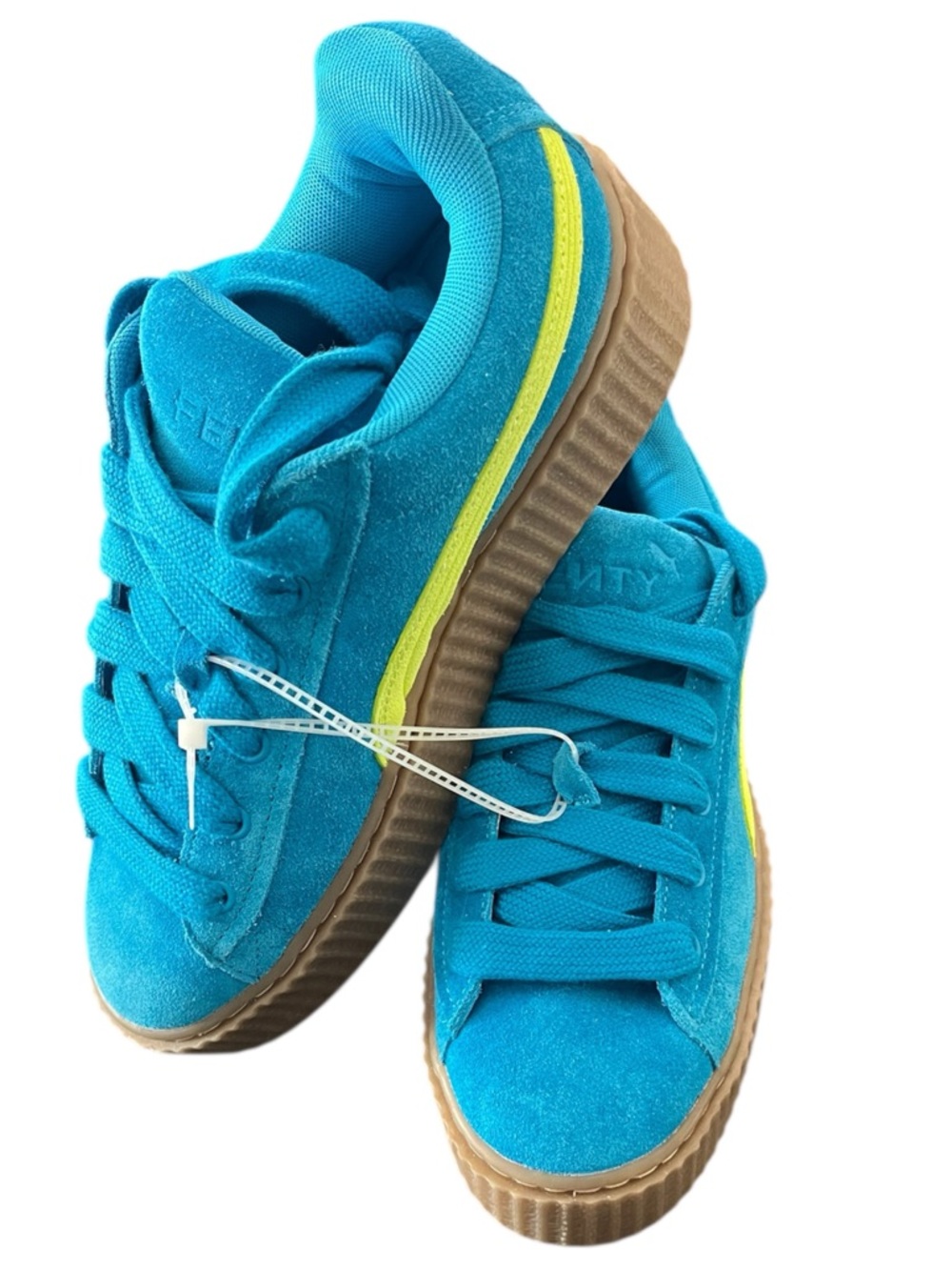 Puma x Fenty Creeper Phatty Sneakers Speed Blue/Lime Platform Sneakers 9.5